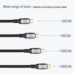 Side-by-side view showing the 1.8M length of the fast charging cord