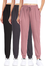 3Pack Joggers for women, Women sweatpants with pockets lounge casual pants | 2 PocketsBreathable,Stretchy Fabric,Adjustable Drawstring,Soft Skin-FriendlyComfy Yoga Workout Pants - Image 12