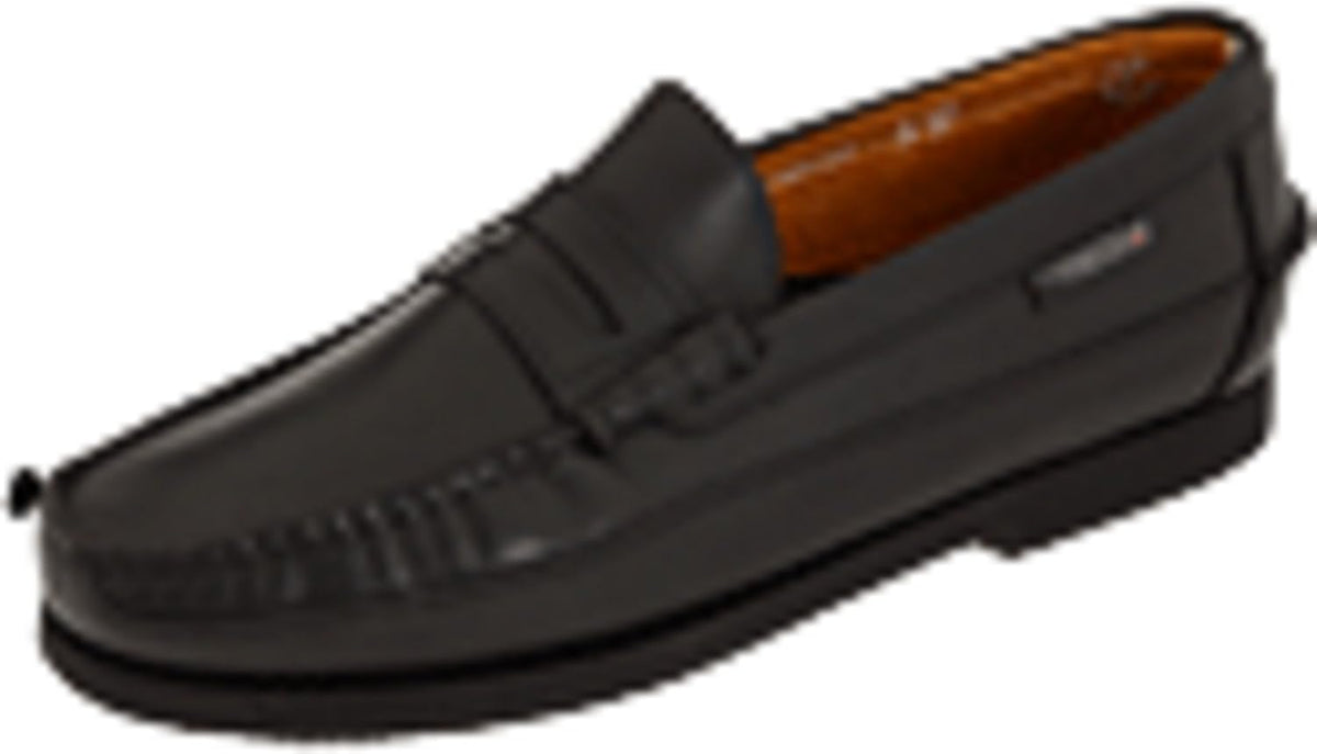 Mephisto Men's Cap Vert Penny Loafer front view featuring black smooth leather
