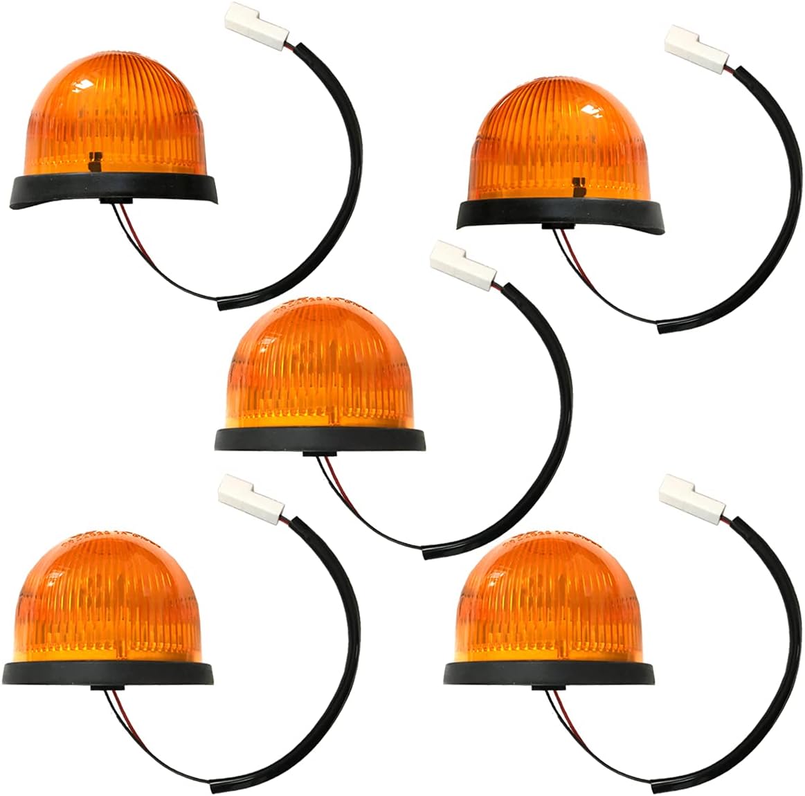 NIUPARTS 5 Piece Roof Top Marker Light Kit showing complete front assembly with amber lenses.