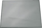 Durable desk mat front view in light gray