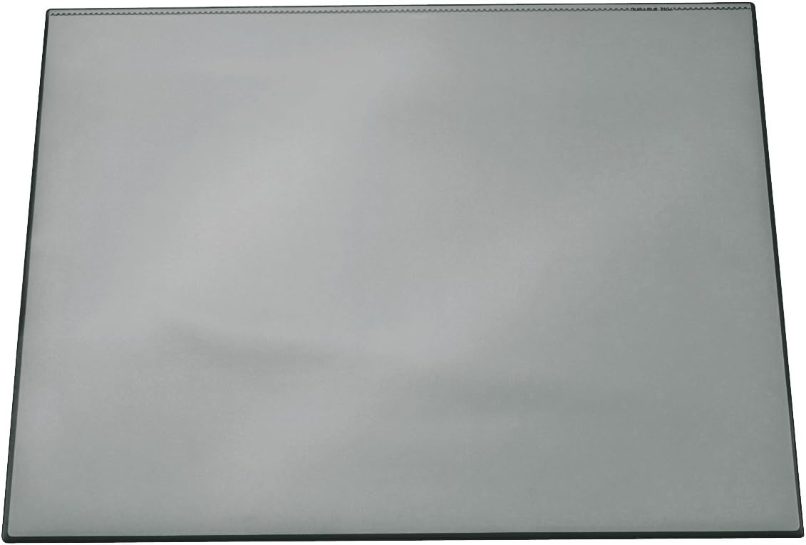 Durable desk mat front view in light gray