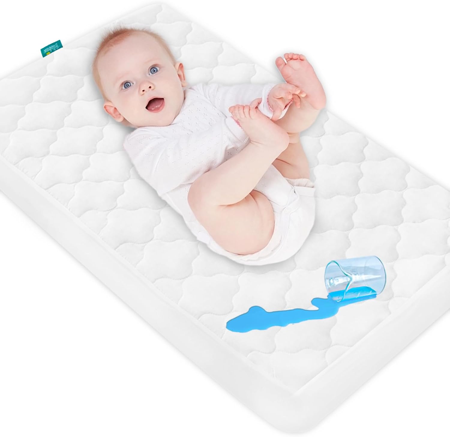 Biloban cradle bassinet mattress pad cover front view