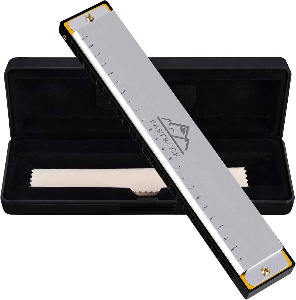 EastRock 24 Hole Blues Harmonica C Key Black with Case for Adults Beginner - Image 12
