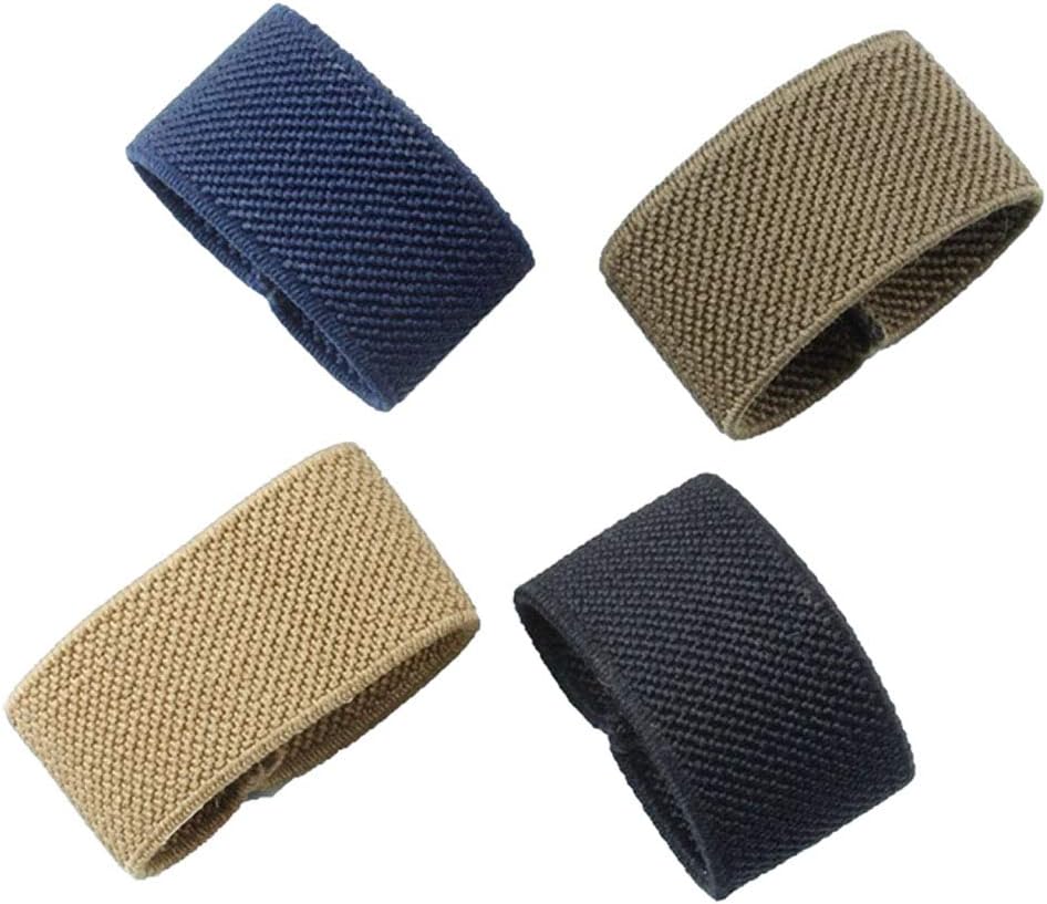 8 Pcs Elastic Webbing Belt Loop Keeper Retainer for 1.5" Wide Canvas Belt, 4 Colors - Image 1