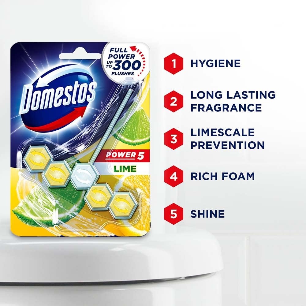 Domestos toilet cleaner packaging details