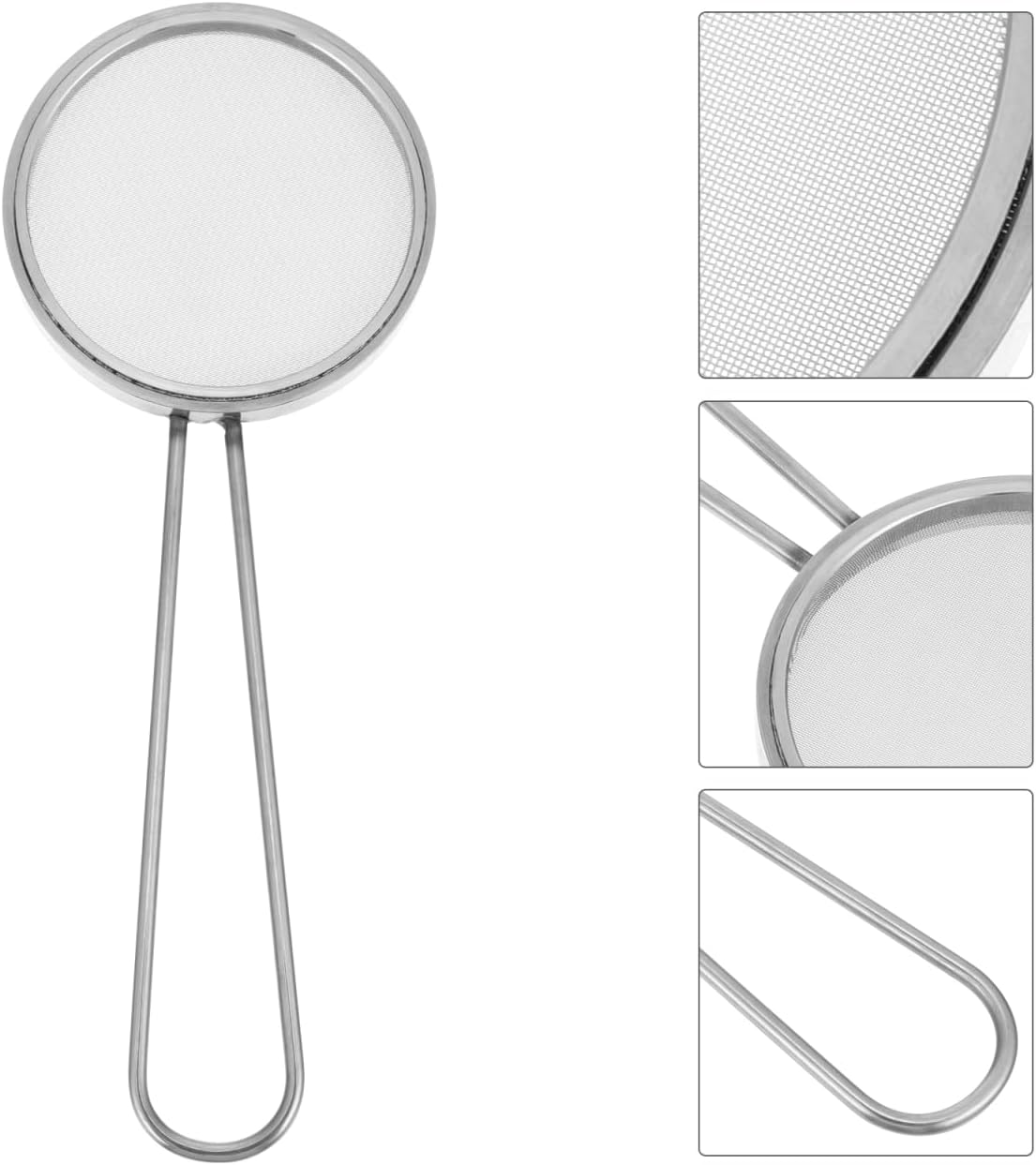 Iplusmile 100 mesh strainer close up of stainless steel frame