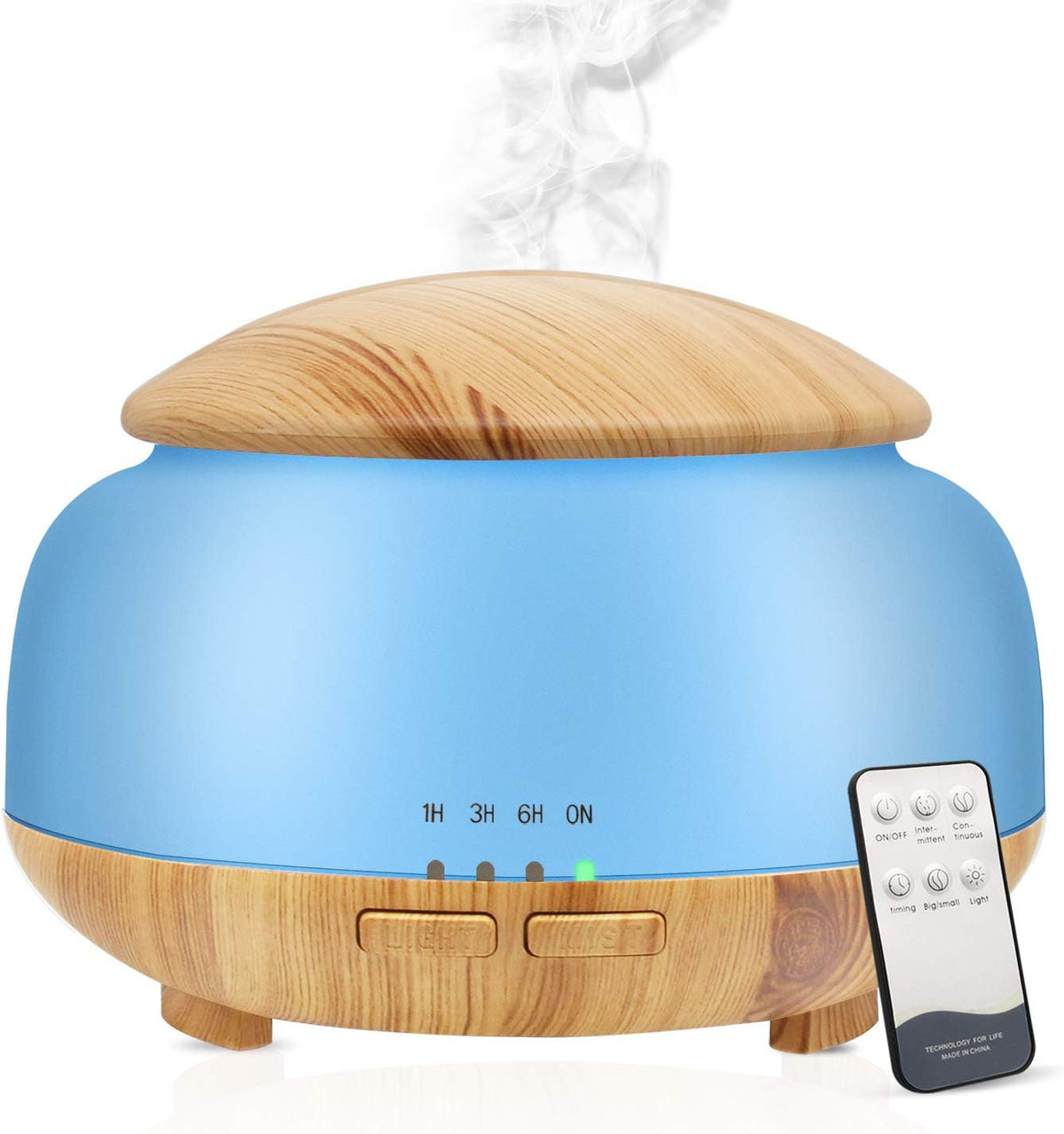 Daroma essential oil diffuser front view with light wood finish