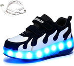 Ehauuo Unisex Roller Shoes Kids Sparkling Wheels Shoes Girls Light up Roller Skates Sneakers Boys Rechargeable Flashing Sneakers for Gift - Image 13