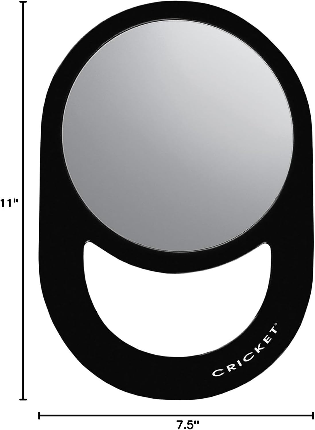 Cricket styling mirror displaying clear reflection surface area