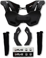 Atlas Brace Vision anti-compression collar front view grey and orange premium motocross safety gear.