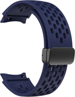 MAKCPOIMER No Gap watch band front view showcasing midnight blue color.