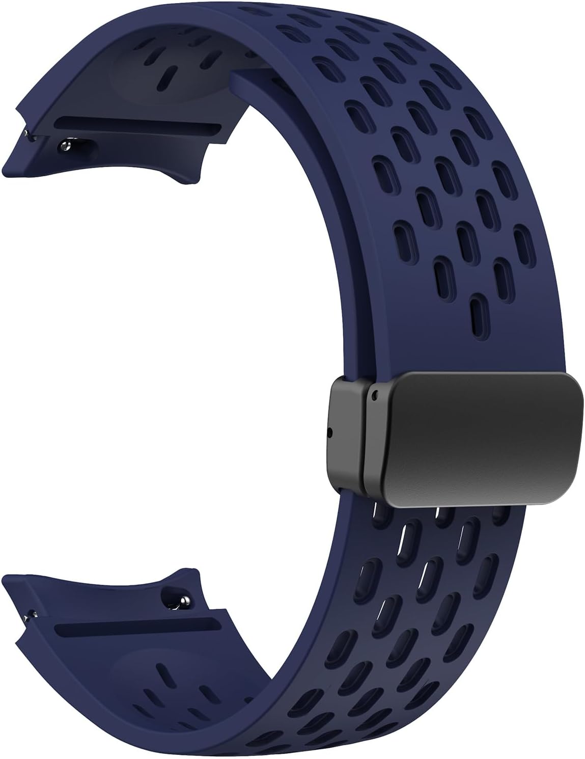 MAKCPOIMER No Gap watch band front view showcasing midnight blue color.