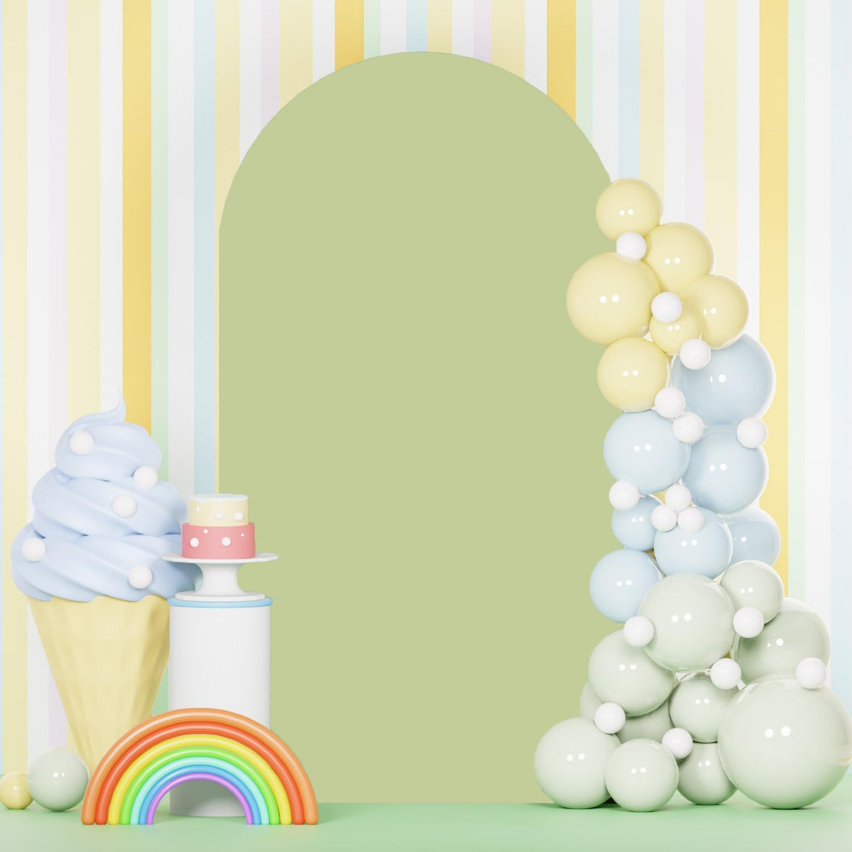 7.2 ft Spandex Arch Cover Beige Arch Cover Balloon Arch Stand Covers Chiara Arch Wall Backdrop Double Sided Arch Backdrop Cover for Balloon Wedding Arch Cover Ceremony - Image 12