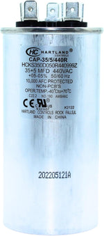 The HVAC Genius dual run capacitor aluminum casing side profile