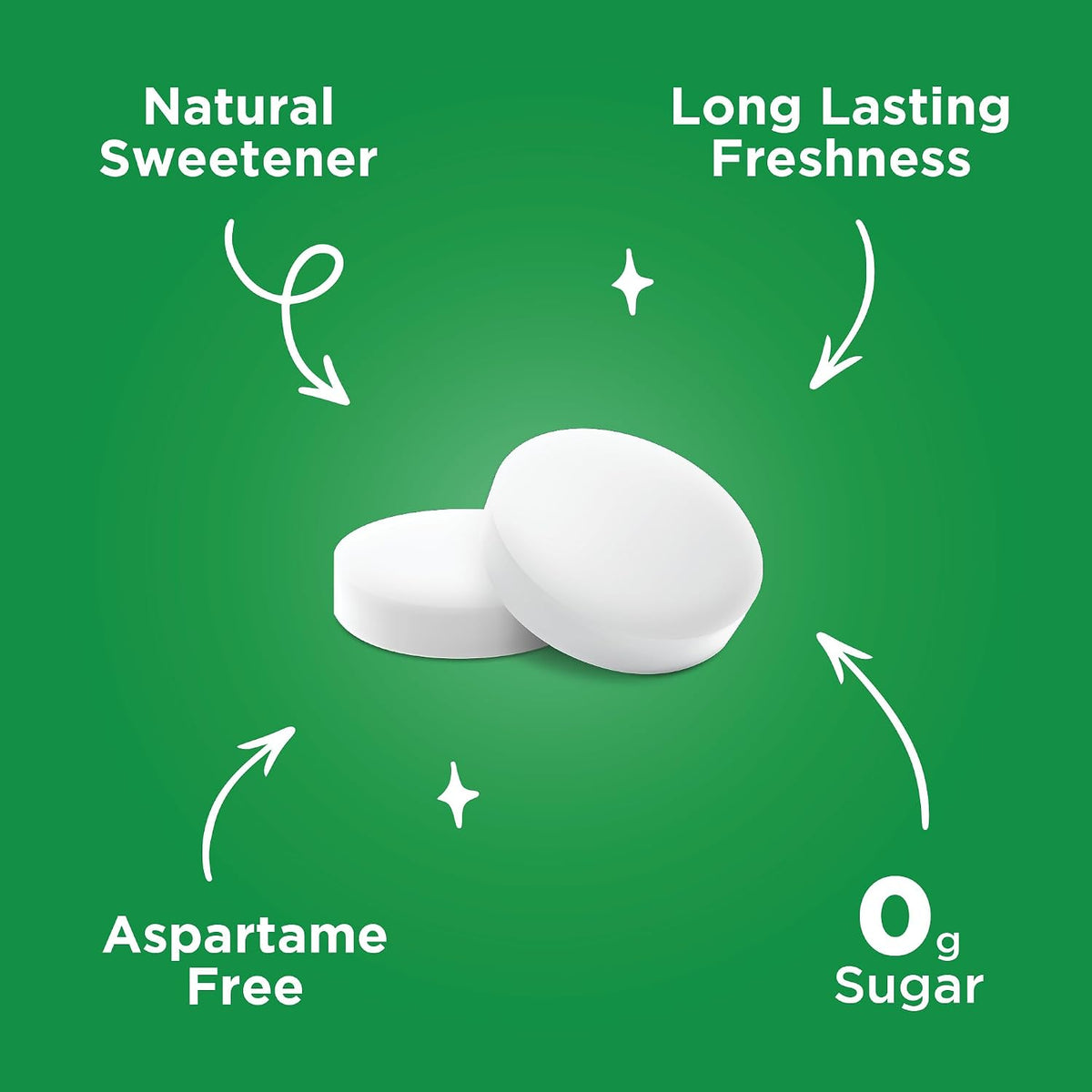 PUR Spearmint sugar free keto friendly mints on a clean background