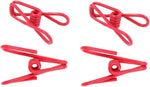 Yansanido red PVC coated metal clips shown sealing snack and food bags