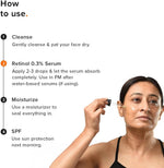 Model applying Minimalist Retinol serum during night routine