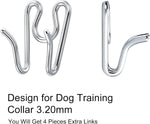 Close up of three point two zero millimeter silver replacement pinch collar links