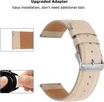 Tasikar leather smartwatch strap with silver stainless steel buckle