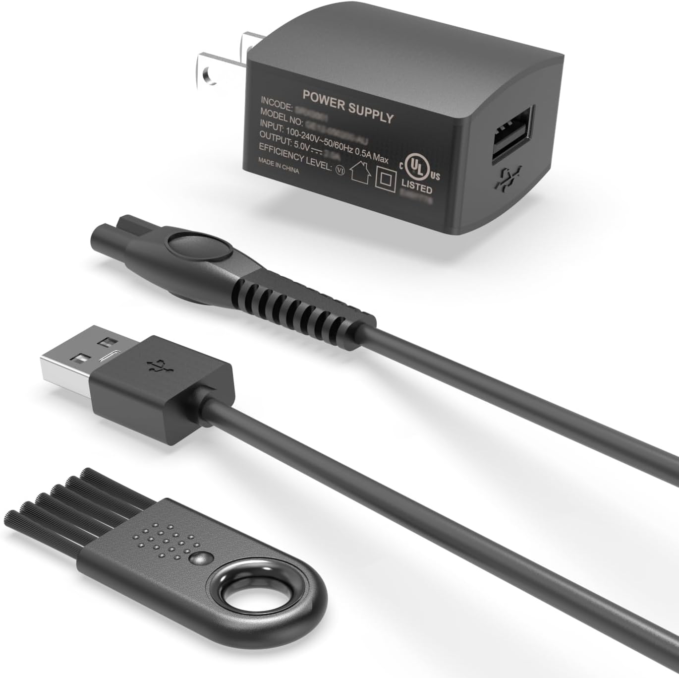 Nicpower 5V UL charger for Philips Norelco shavers front view