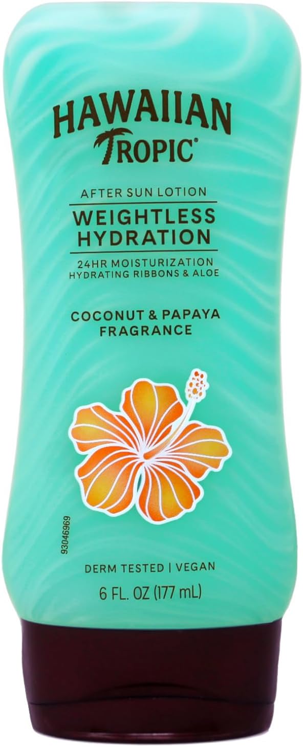 Hawaiian Tropic skin hydration lotion back label details