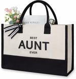 TOPDesign Personalized Initial Canvas Beach Bag, Monogrammed Gift Tote Bag for Women - Image 10