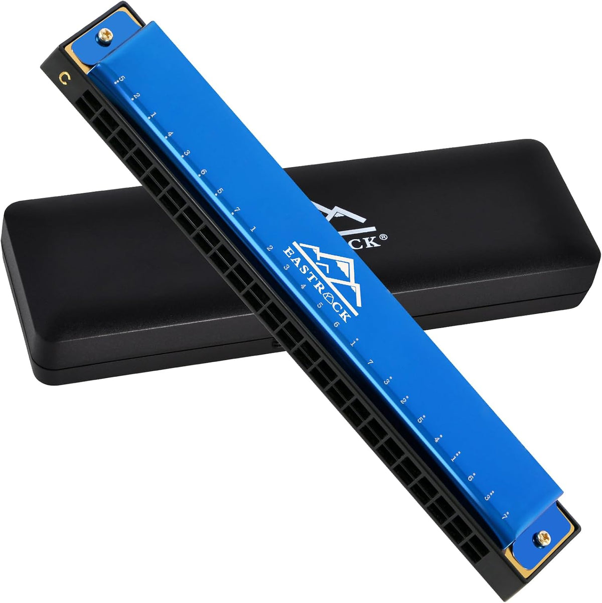 EastRock 24 Hole Blues Harmonica C Key Black with Case for Adults Beginner - Image 15