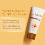 La Shield Sunscreen Gel SPF 40 box packaging and tube