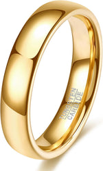 VQYSKO tungsten carbide wedding cigar domed band ring front view