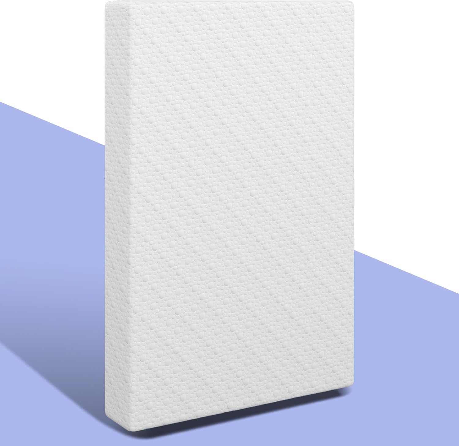 Pareler Bear premium foam mini crib mattress front view showing the pure white breathable cover