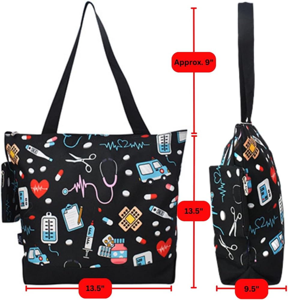 NGIL nurse tote bag with attached coin purse
