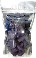 Oceans Wonders Ceramic Coralline Purple Large Coral Frag Plugs 25 pack packaging front view