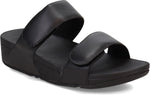FitFlop women's lulu adjustable leather slides front view