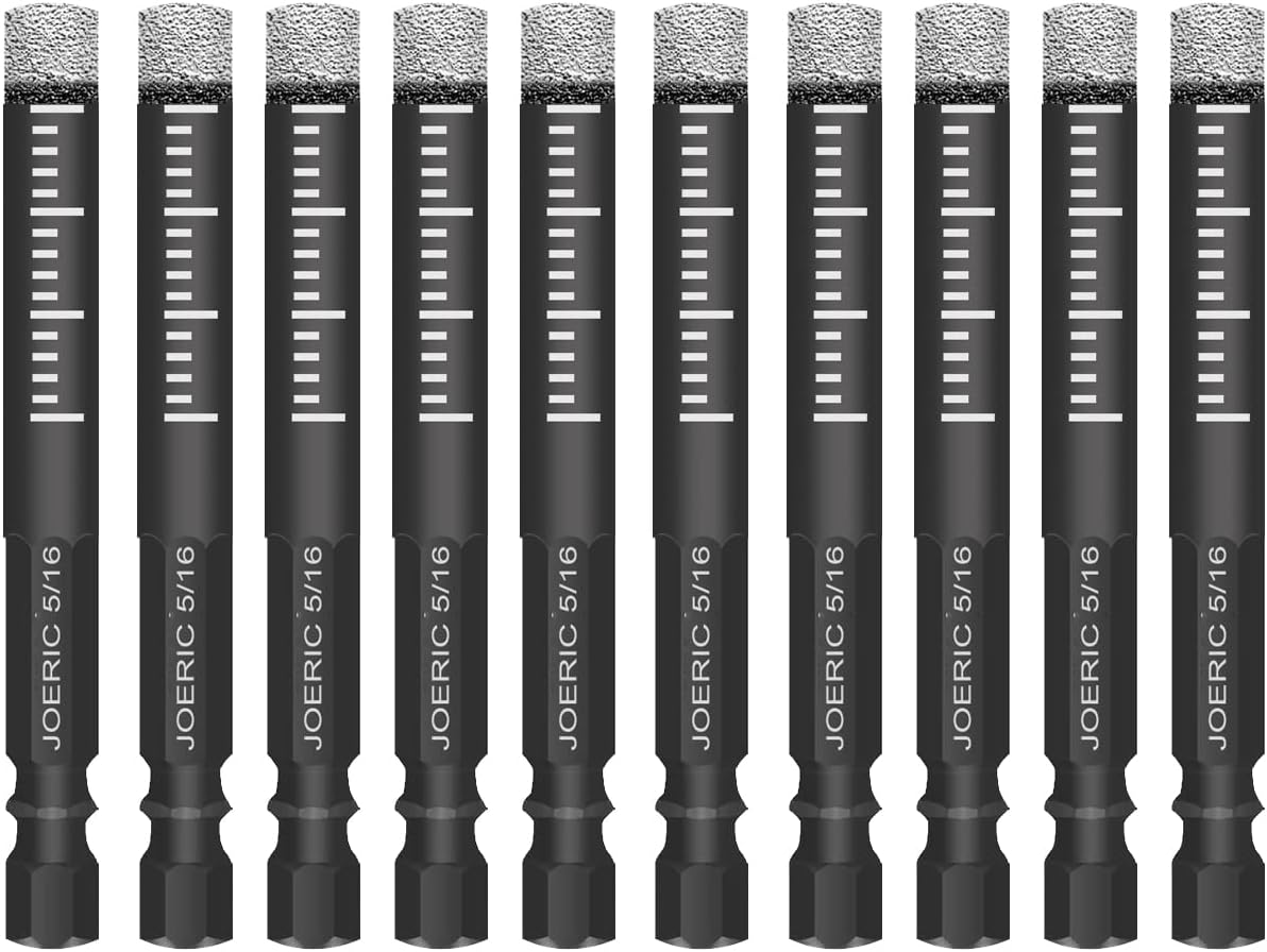1/4" Dry Diamond Drill Bit Set, 10 PCS 6mm Ceramic Drill Bit Diamond Core Drill Bit Tile Drill Bit with Storage Case for Granite Marble Tile Ceramic Stone Glass (Not for Wood) - Image 12