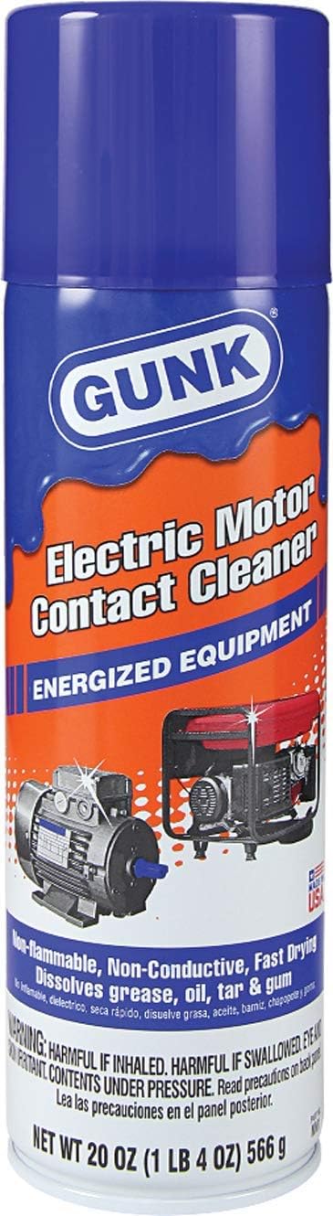 Gunk NM1 Electric Motor Contact Cleaner 20 Fluid Ounce bottle front view for automotive maintenance.