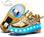 Ehauuo Unisex Roller Shoes Kids Sparkling Wheels Shoes Girls Light up Roller Skates Sneakers Boys Rechargeable Flashing Sneakers for Gift - Image 10