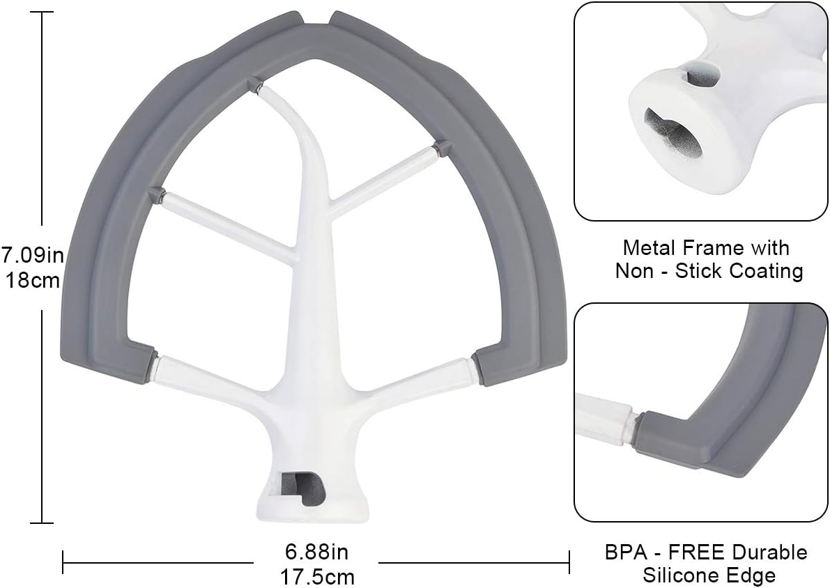 Roabertic flat beater with non-stick metal frame