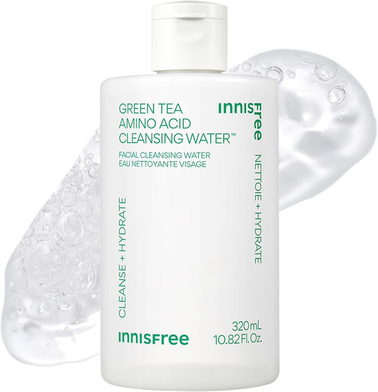 Innisfree Green Tea Amino Acid Cleansing Water 320ml front bottle view