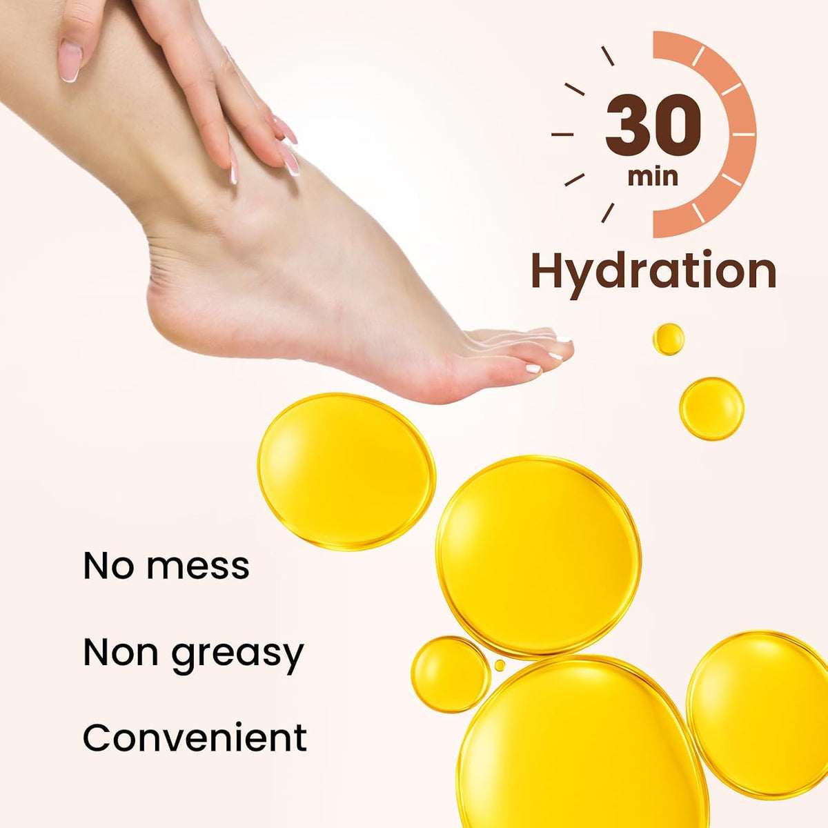 Close up of foot skin texture after using Bloomora mask