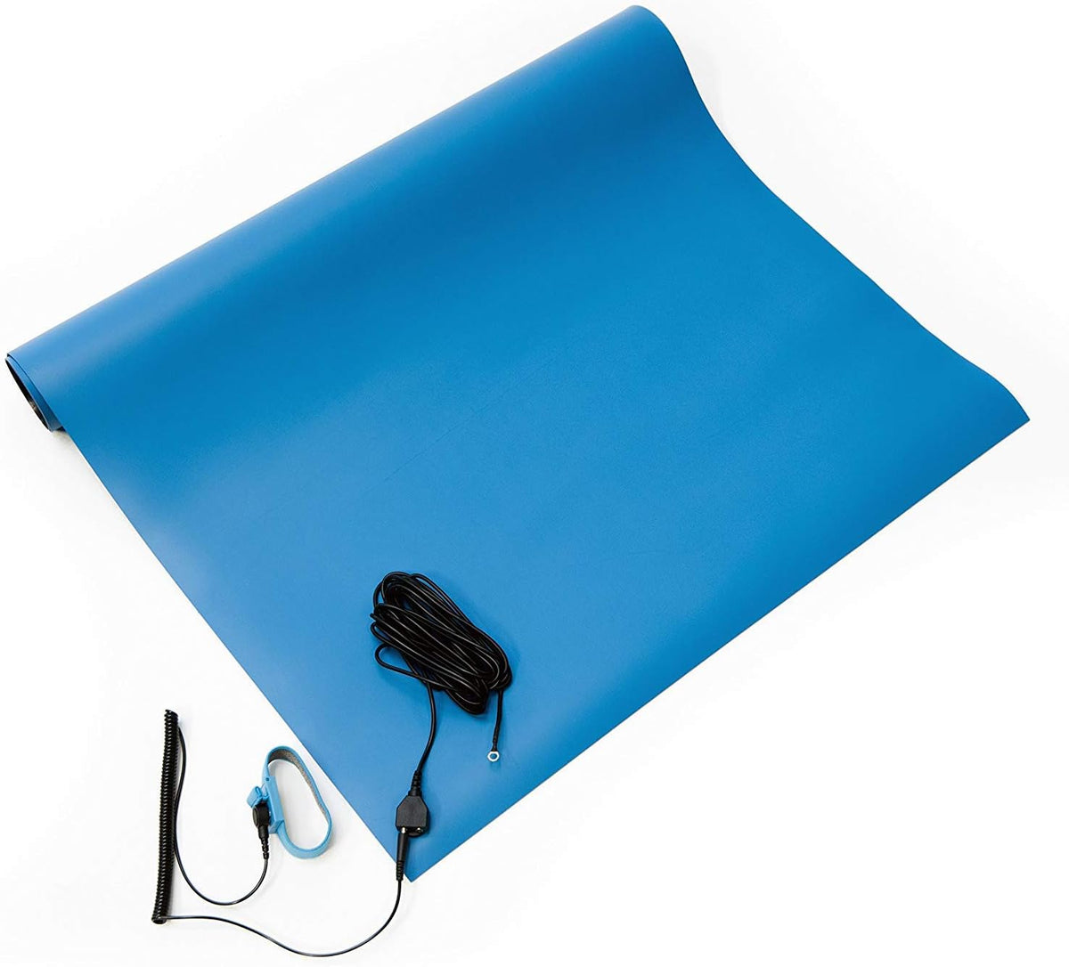 Dual layer construction showing blue dissipative and black conductive layers