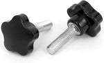 Aexit M10x35mm male thread screw on clamping knob showing side profile and metal stud.