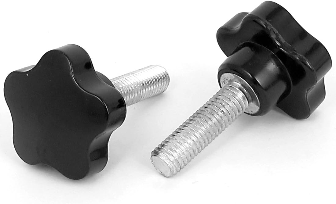Aexit M10x35mm male thread screw on clamping knob showing side profile and metal stud.