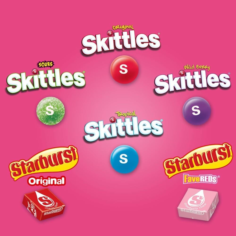 Skittles original sour and wild berry packs extracted from variety box