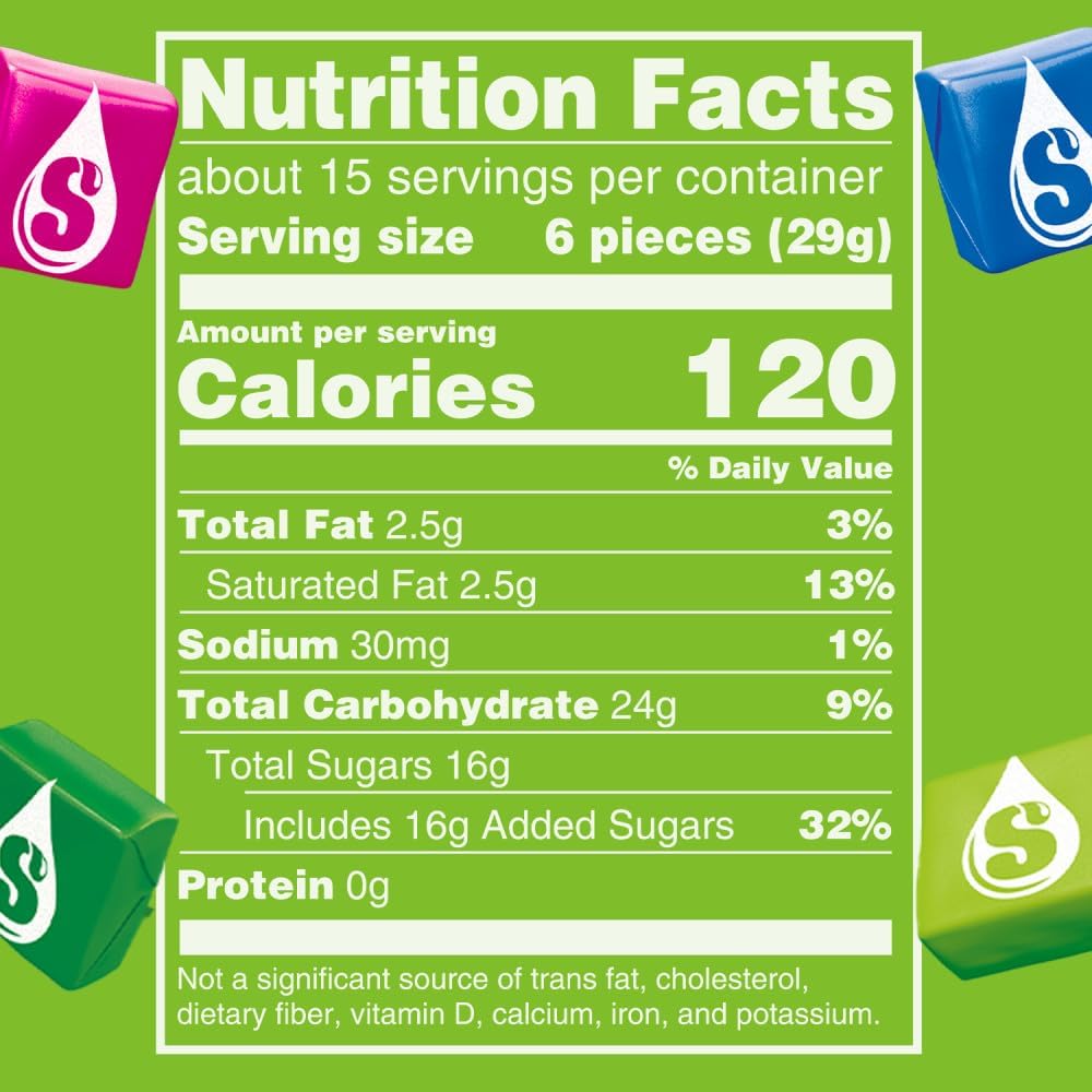 Starburst Sour Fruit Chews showing the sour meter graphic on the packaging