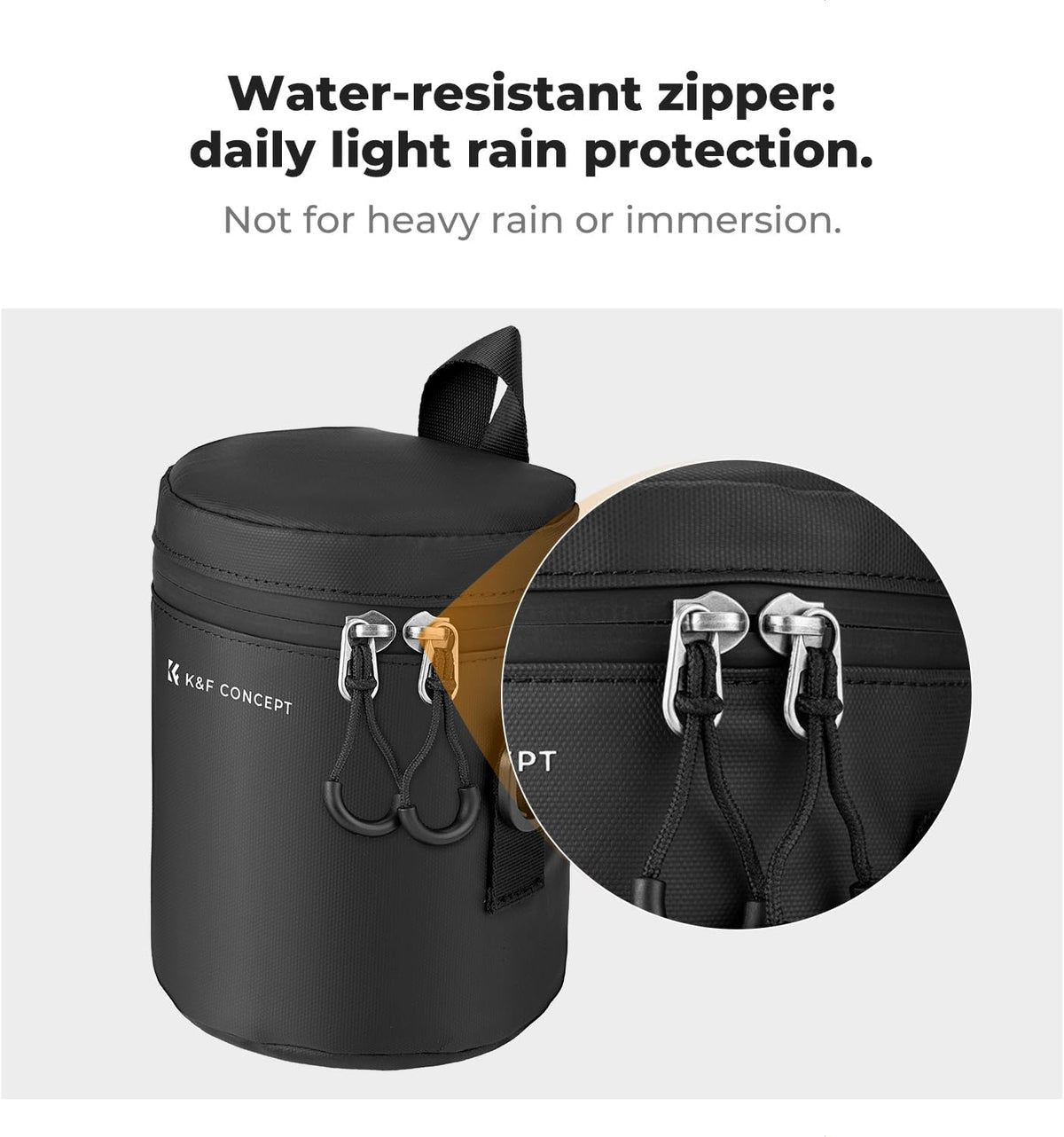 K&F Concept protective lens bag side angle