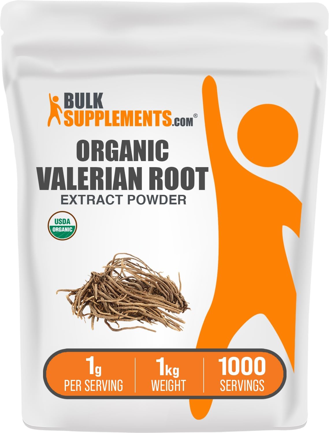 Healthy evening beverage mixed with Valerian Root Extract powder