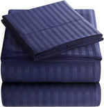 King Sheet Set - 4-Piece Striped Deep Pocket King Bed Sheets - Ultra-Soft & Wrinkle-Free King Size Bedding - Cooling Microfiber King Bed Sheet Set with 1 Fitted Sheet, 1 Flat Sheet, 2 Pillowcases - Image 15