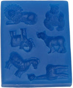 First Impressions Molds Mini Zoo Animals Silicone Mold A233 six cavity layout