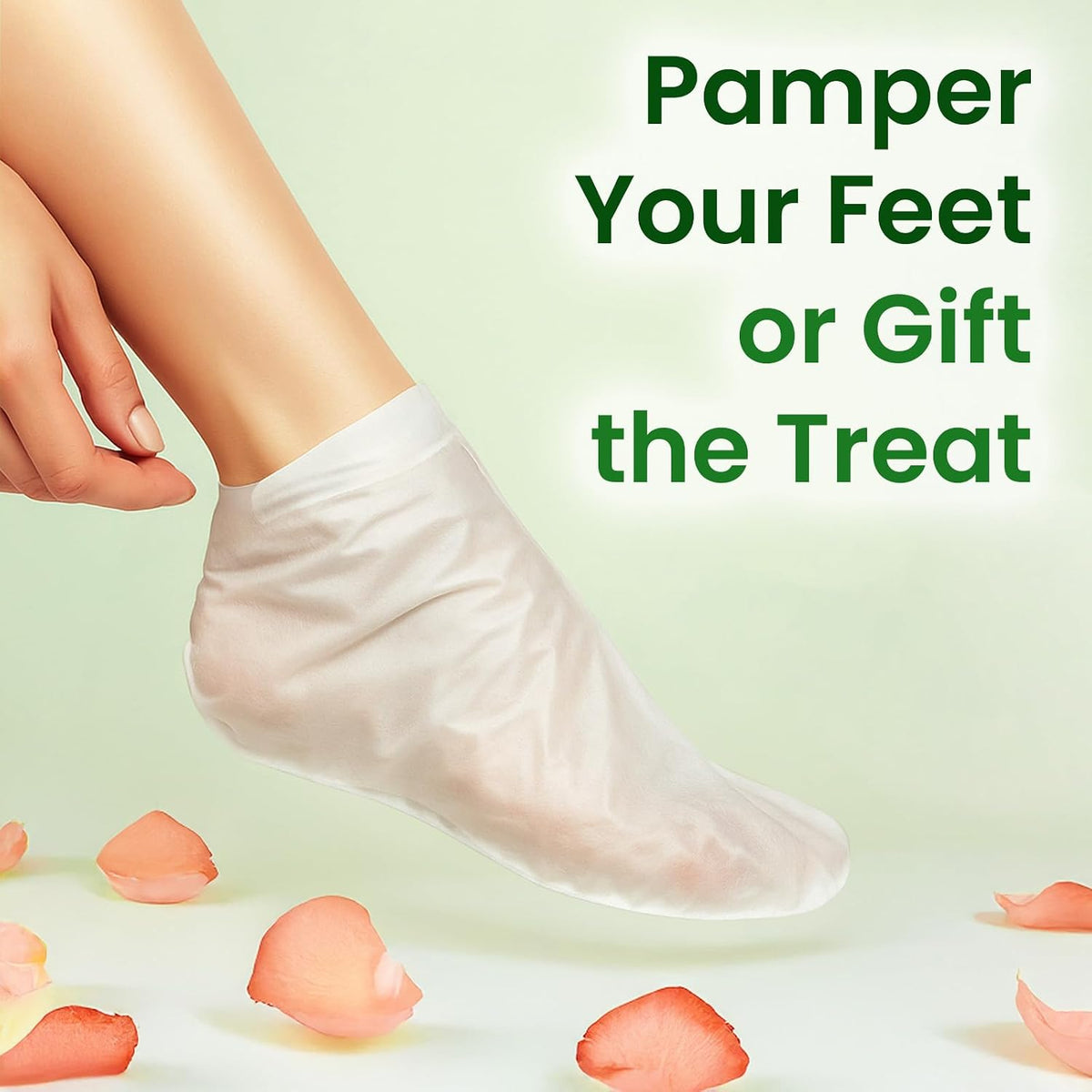 Bloomora foot mask application steps illustration